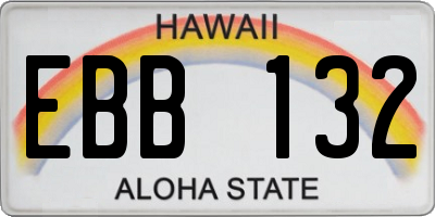 HI license plate EBB132