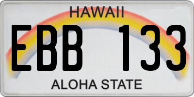 HI license plate EBB133