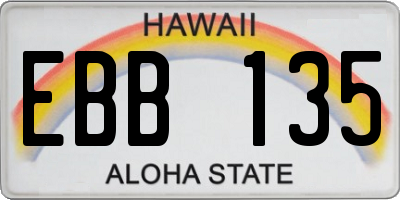 HI license plate EBB135