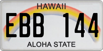 HI license plate EBB144