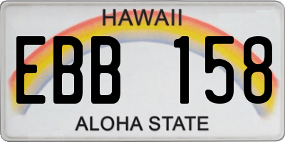 HI license plate EBB158