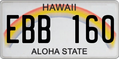 HI license plate EBB160
