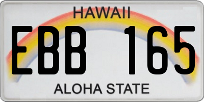 HI license plate EBB165