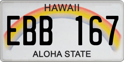 HI license plate EBB167