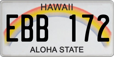 HI license plate EBB172