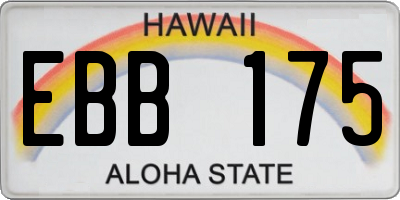HI license plate EBB175