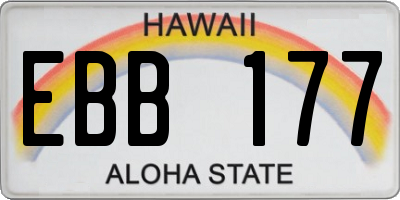 HI license plate EBB177