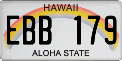 HI license plate EBB179