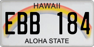 HI license plate EBB184