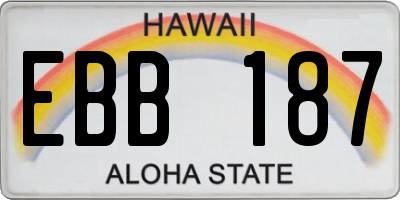 HI license plate EBB187