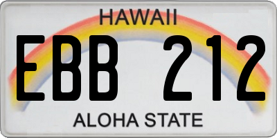 HI license plate EBB212