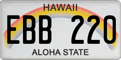 HI license plate EBB220