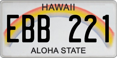 HI license plate EBB221