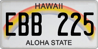 HI license plate EBB225