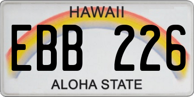 HI license plate EBB226