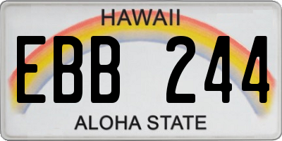 HI license plate EBB244