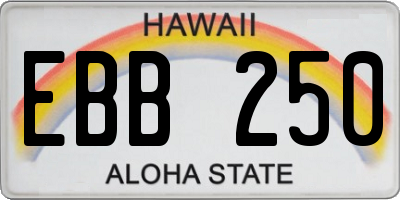 HI license plate EBB250
