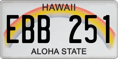 HI license plate EBB251