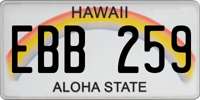 HI license plate EBB259