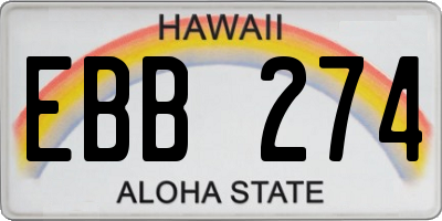 HI license plate EBB274