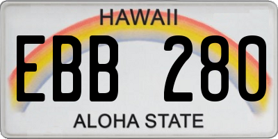 HI license plate EBB280