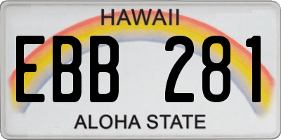 HI license plate EBB281