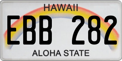HI license plate EBB282