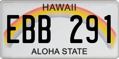 HI license plate EBB291