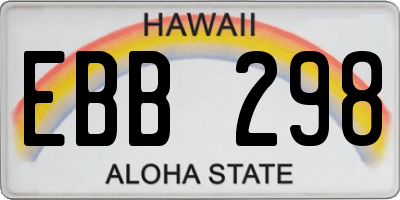 HI license plate EBB298