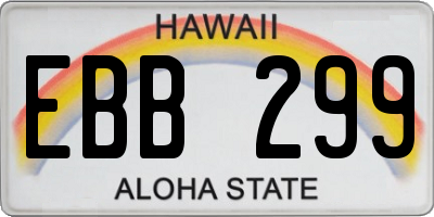 HI license plate EBB299