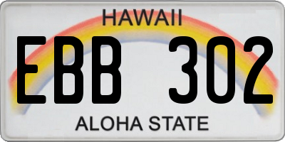 HI license plate EBB302