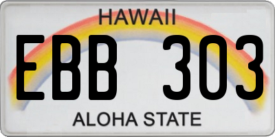 HI license plate EBB303