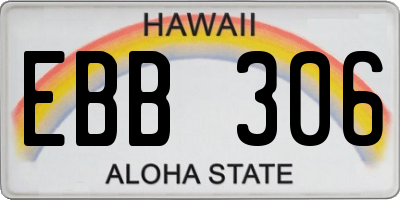 HI license plate EBB306