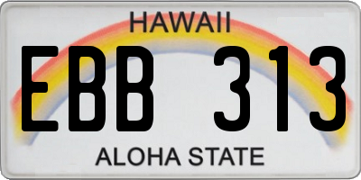 HI license plate EBB313