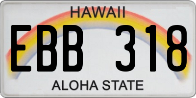 HI license plate EBB318