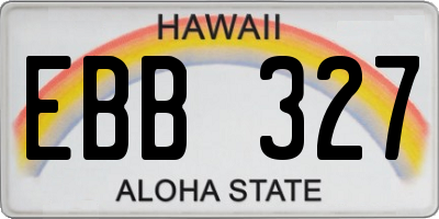 HI license plate EBB327