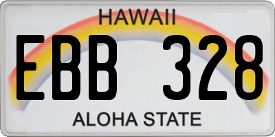HI license plate EBB328