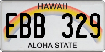HI license plate EBB329