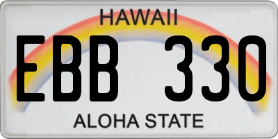 HI license plate EBB330