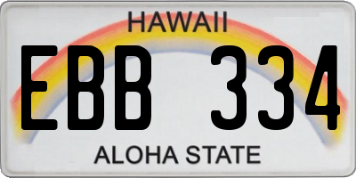 HI license plate EBB334