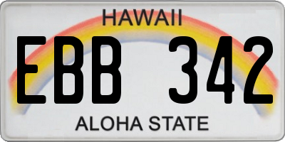HI license plate EBB342