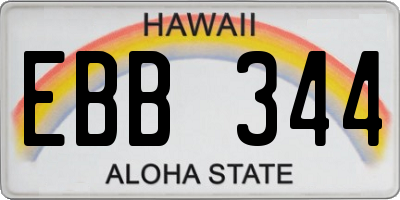 HI license plate EBB344