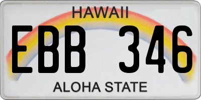 HI license plate EBB346