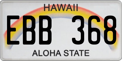 HI license plate EBB368