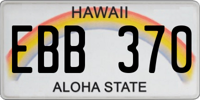 HI license plate EBB370
