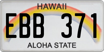 HI license plate EBB371
