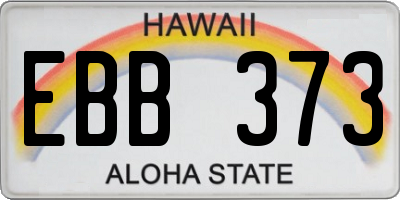 HI license plate EBB373