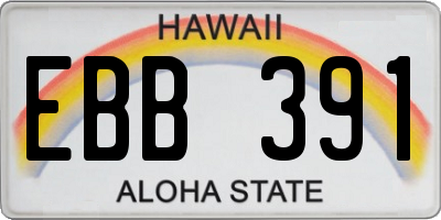 HI license plate EBB391