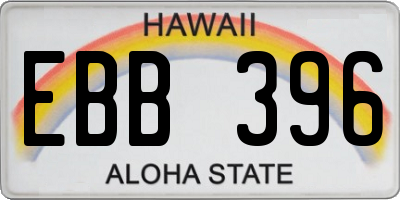 HI license plate EBB396