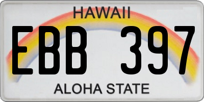 HI license plate EBB397